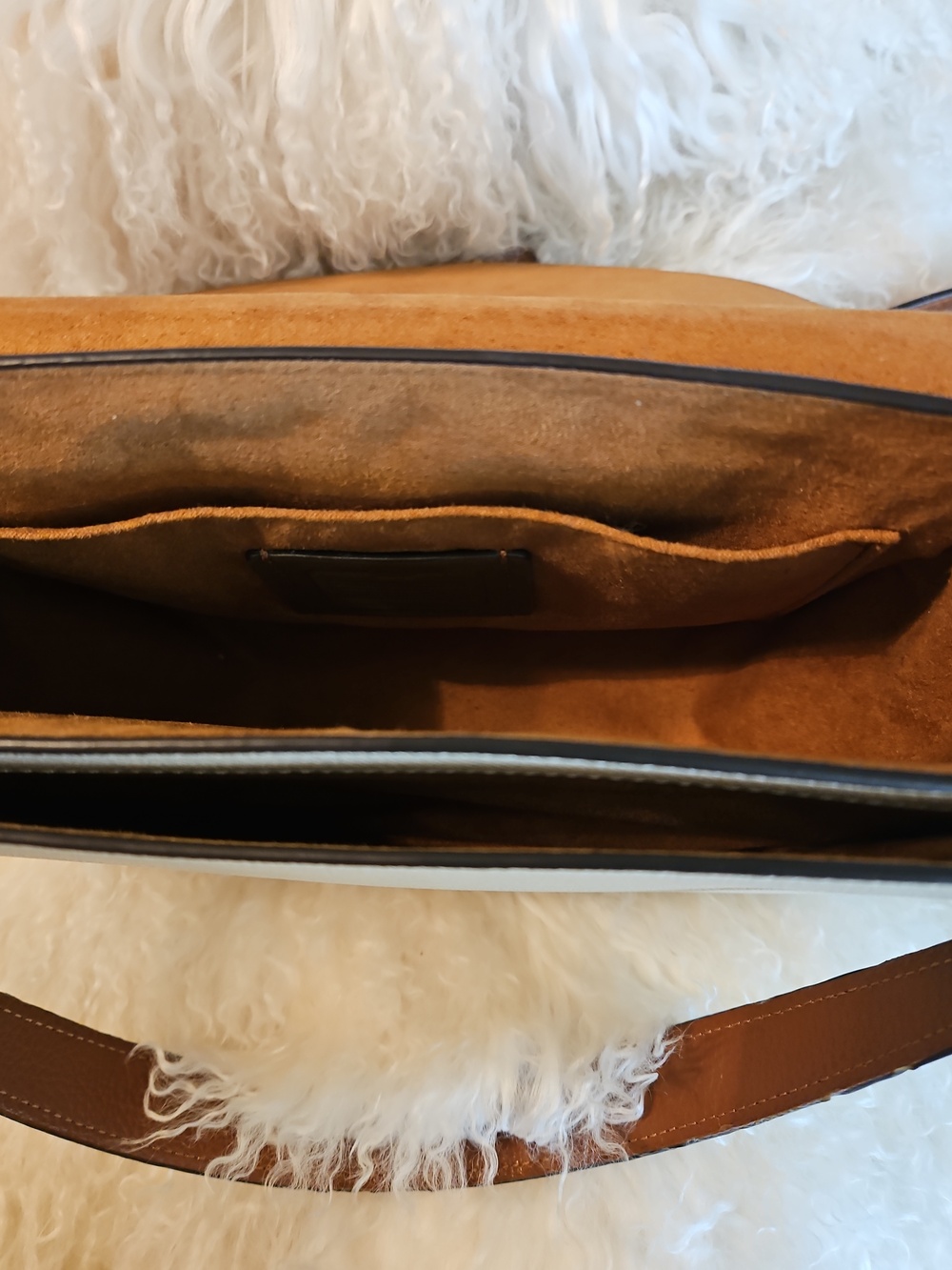 Coach Colorblock Leather Saddle Bag in Burgundy & Cream - Picture 6 of 11